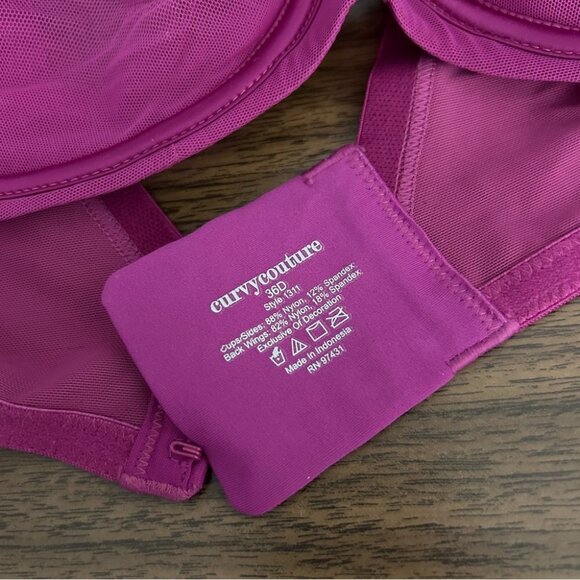Curvy couture bra 36D pink purple - Picture 5 of 5